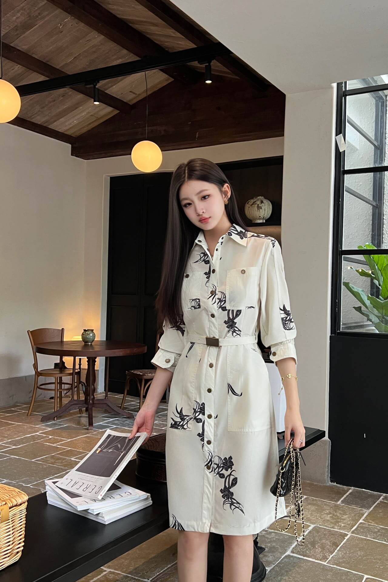 Moncler Floral Print Cotton Shirt Dress - Image 9