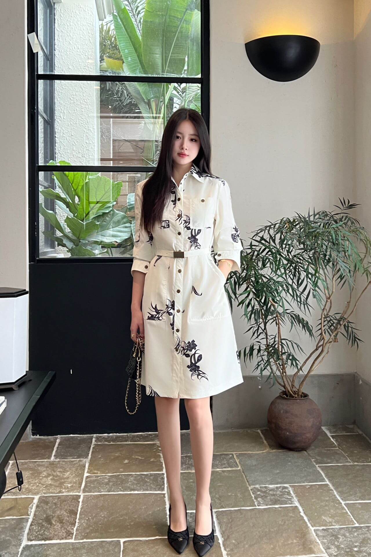 Moncler Floral Print Cotton Shirt Dress - Image 7
