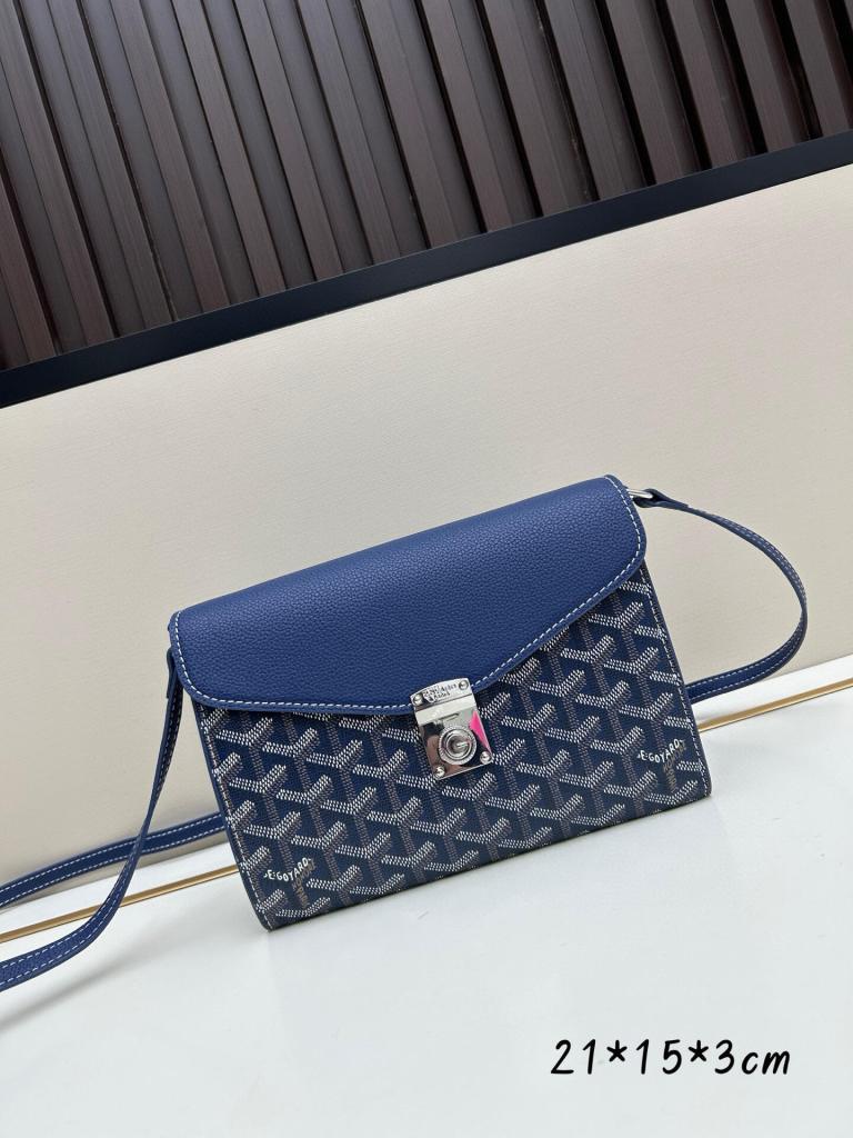 Goyard Blue Goyardine Chypre Wallet-Pouch with Palladium Hardware