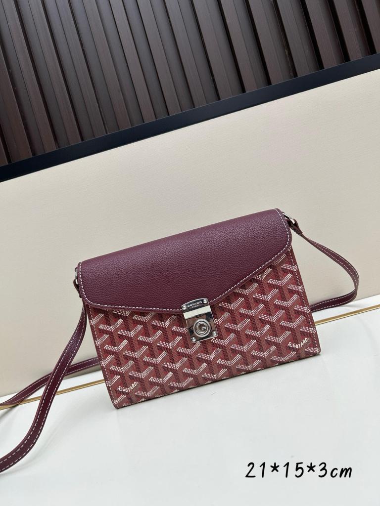 Goyard Burgundy Goyardine Chypre Wallet-Pouch with Palladium Hardware