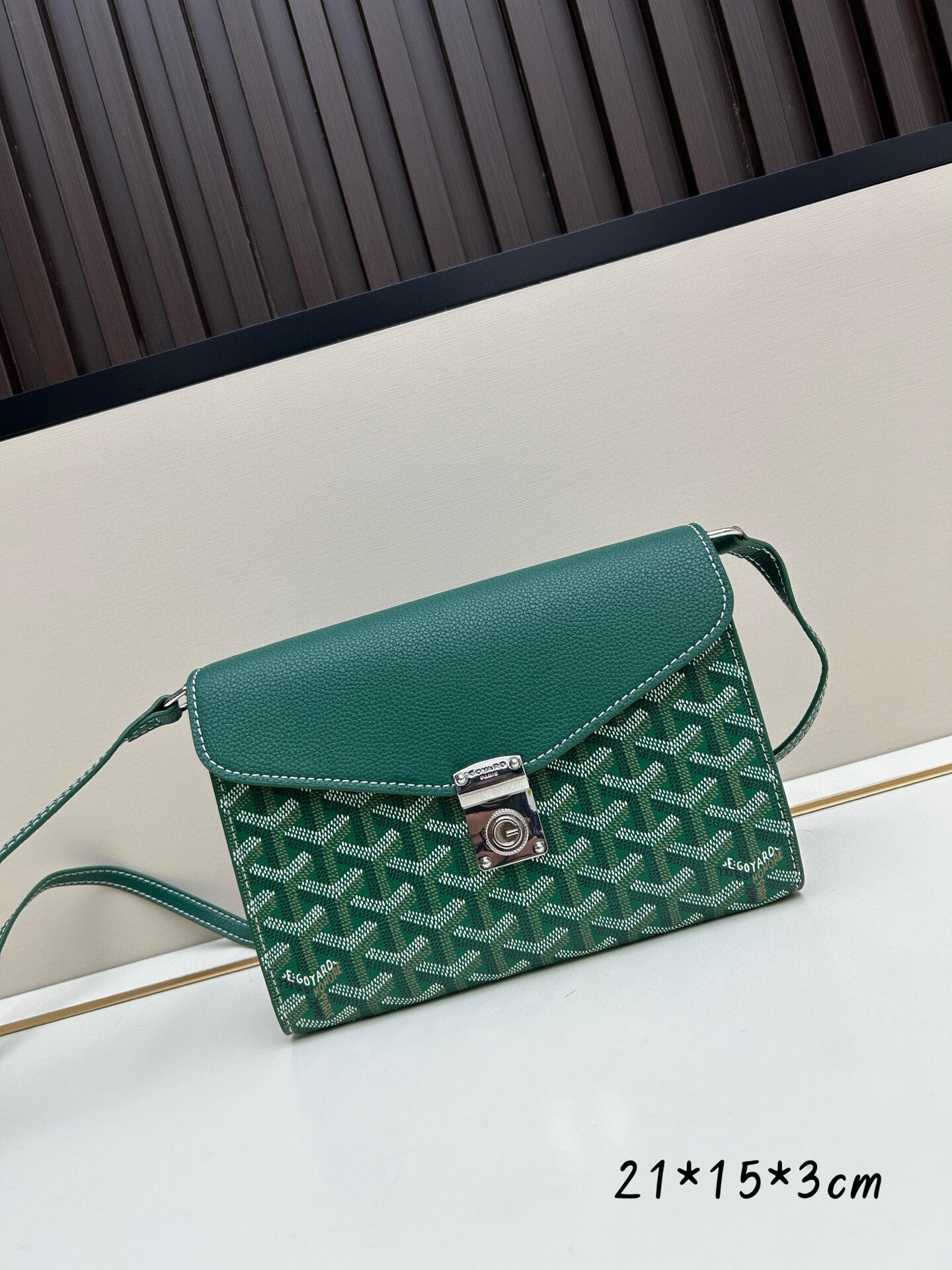 Goyard Green Goyardine Chypre Wallet-Pouch with Palladium Hardware