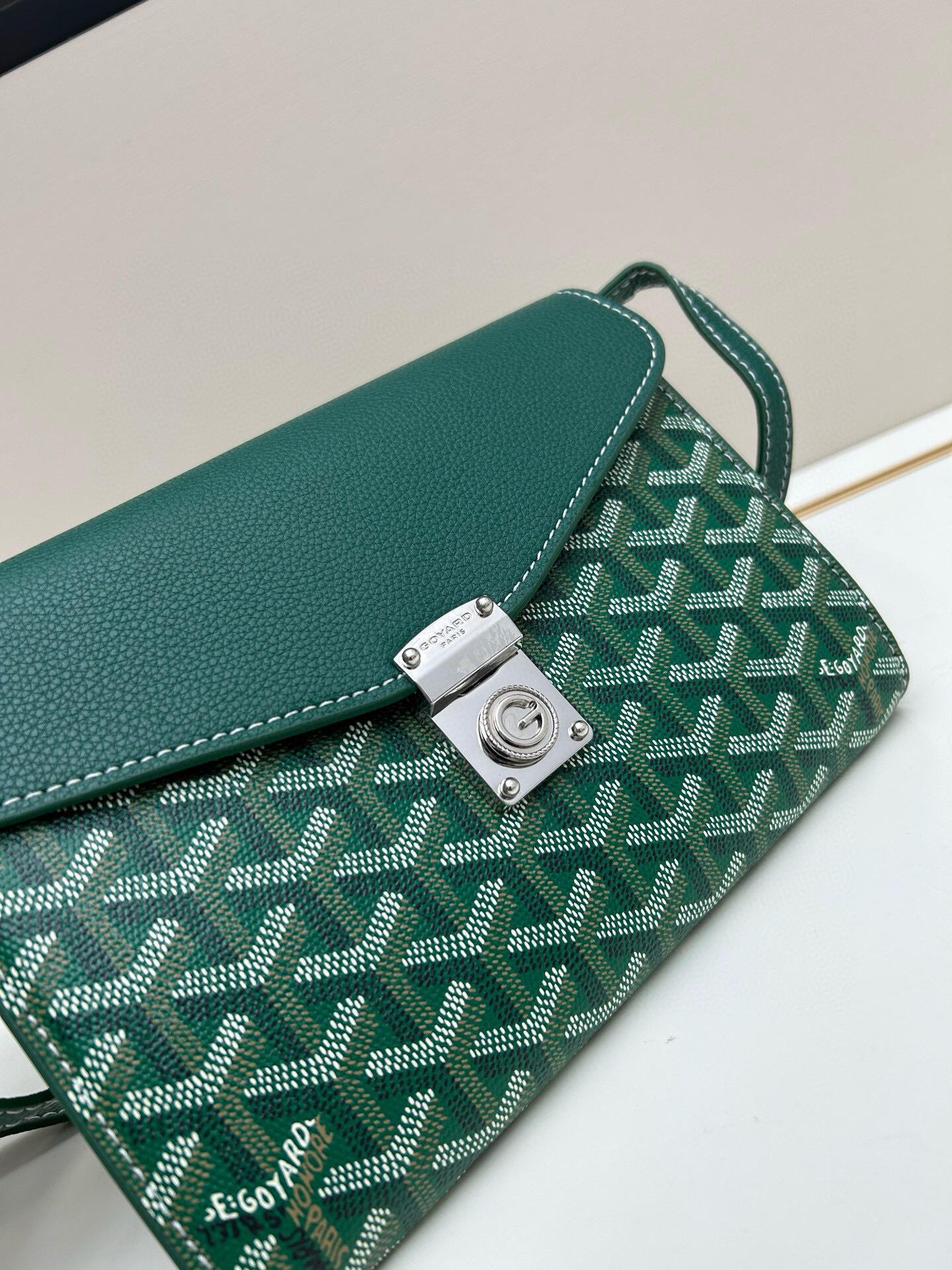 Goyard Green Goyardine Chypre Wallet-Pouch with Palladium Hardware
