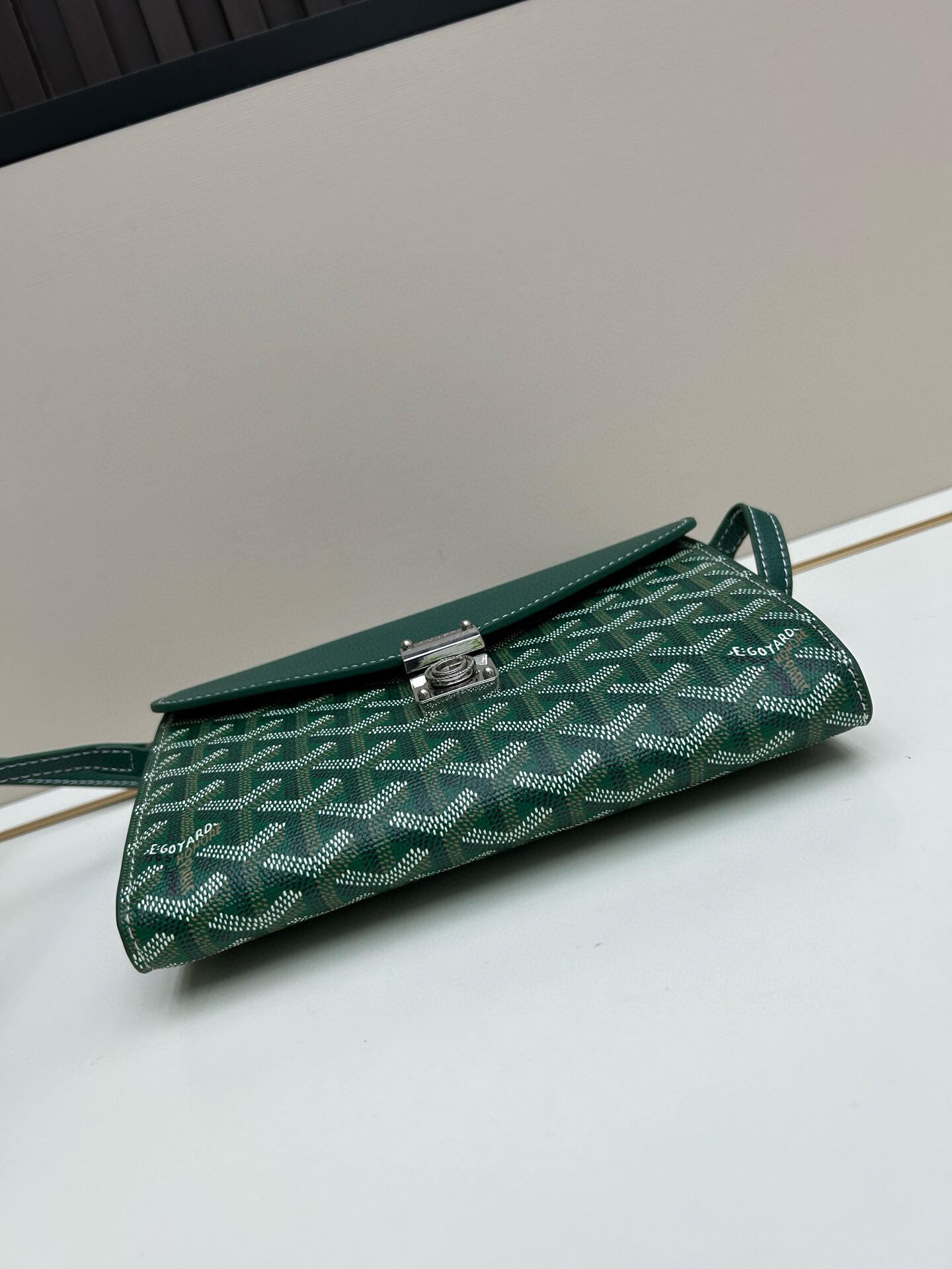 Goyard Green Goyardine Chypre Wallet-Pouch with Palladium Hardware