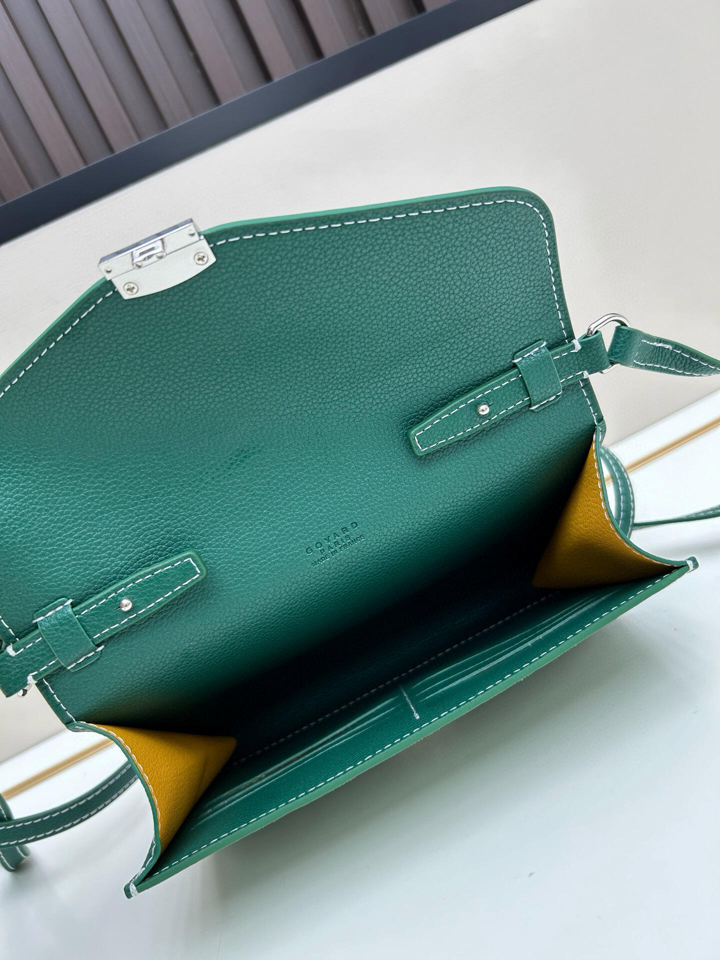 Goyard Green Goyardine Chypre Wallet-Pouch with Palladium Hardware