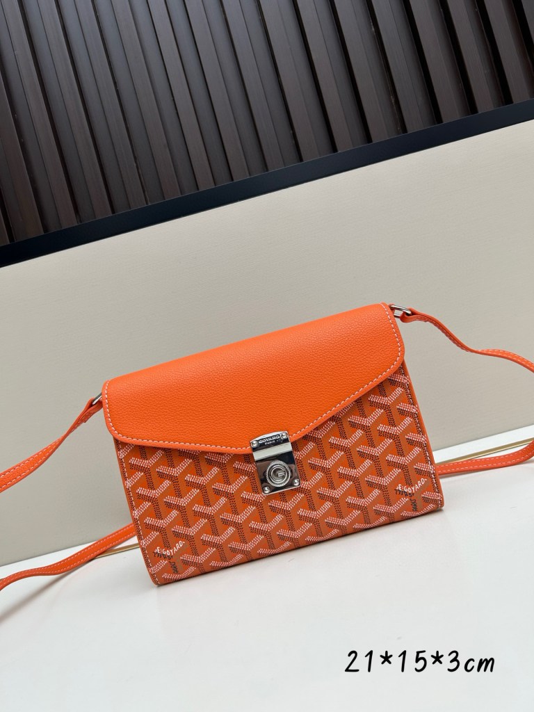 Goyard Orange Goyardine Chypre Wallet-Pouch with Palladium Hardware