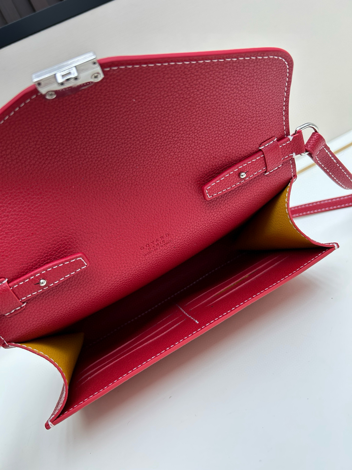 Goyard Red Goyardine Chypre Wallet-Pouch with Palladium Hardware