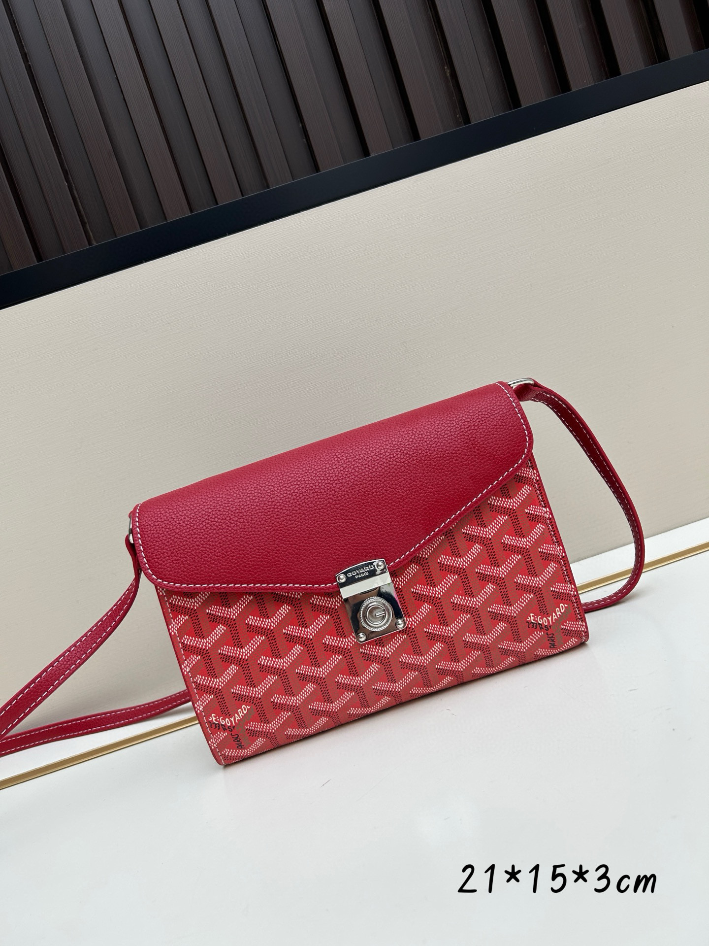 Goyard Red Goyardine Chypre Wallet-Pouch with Palladium Hardware