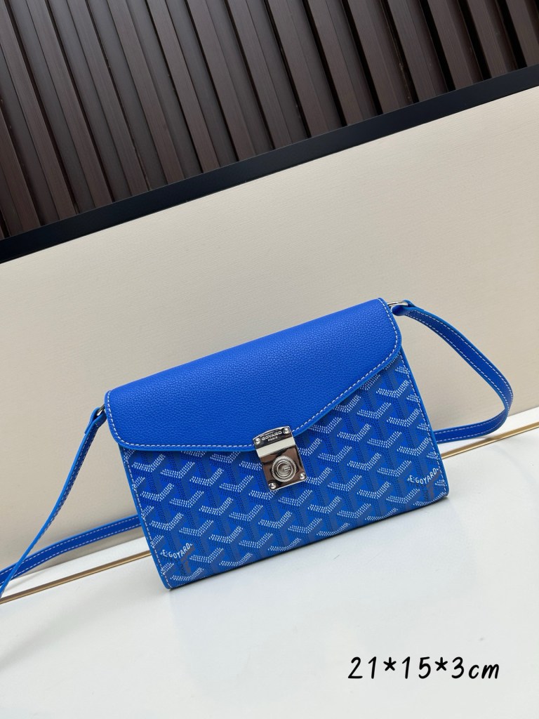 Goyard Royal Blue Goyardine Chypre Wallet-Pouch with Palladium Hardware