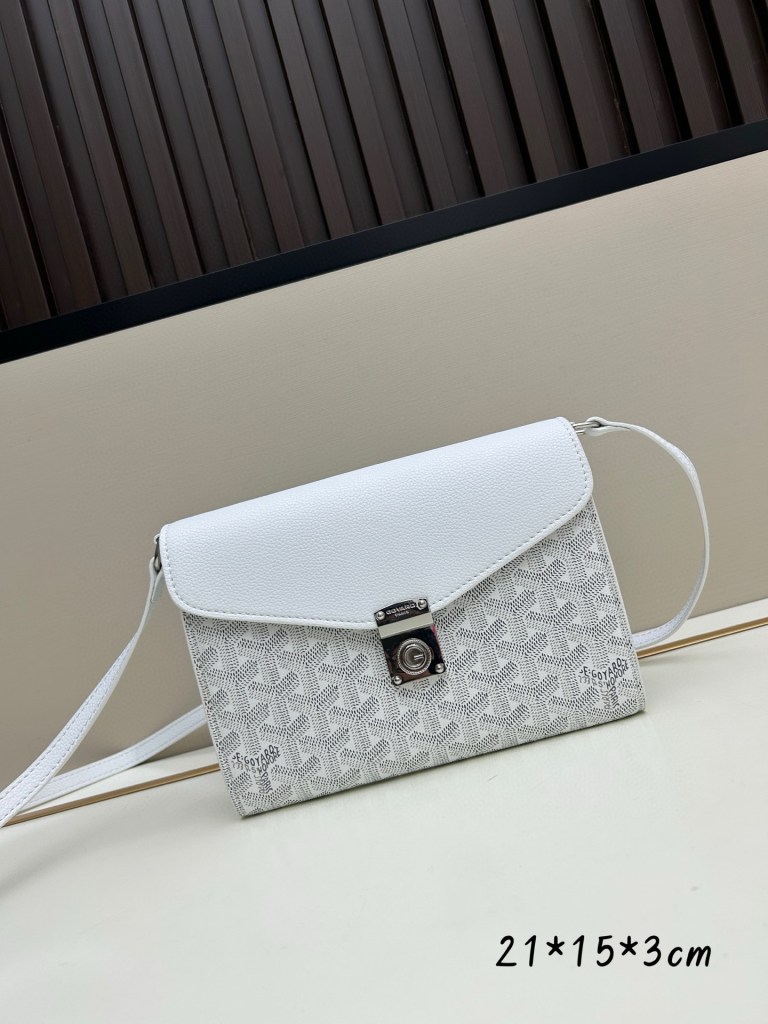 Goyard White Goyardine Chypre Wallet-Pouch with Palladium Hardware