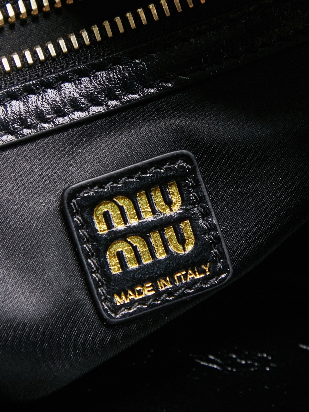 Miu Miu Black Leather Top Handle Boston Bag