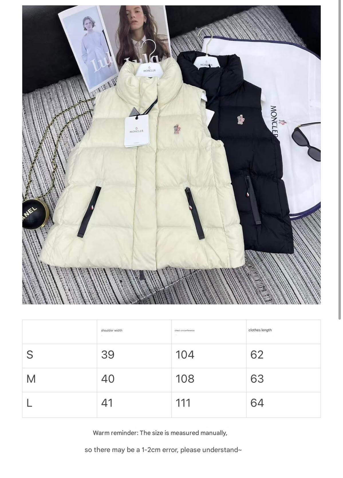 Moncler Luzule Puffer Vest in Cream - Image 3