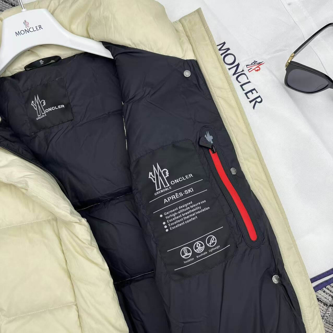 Moncler Luzule Puffer Vest in Cream - Image 9