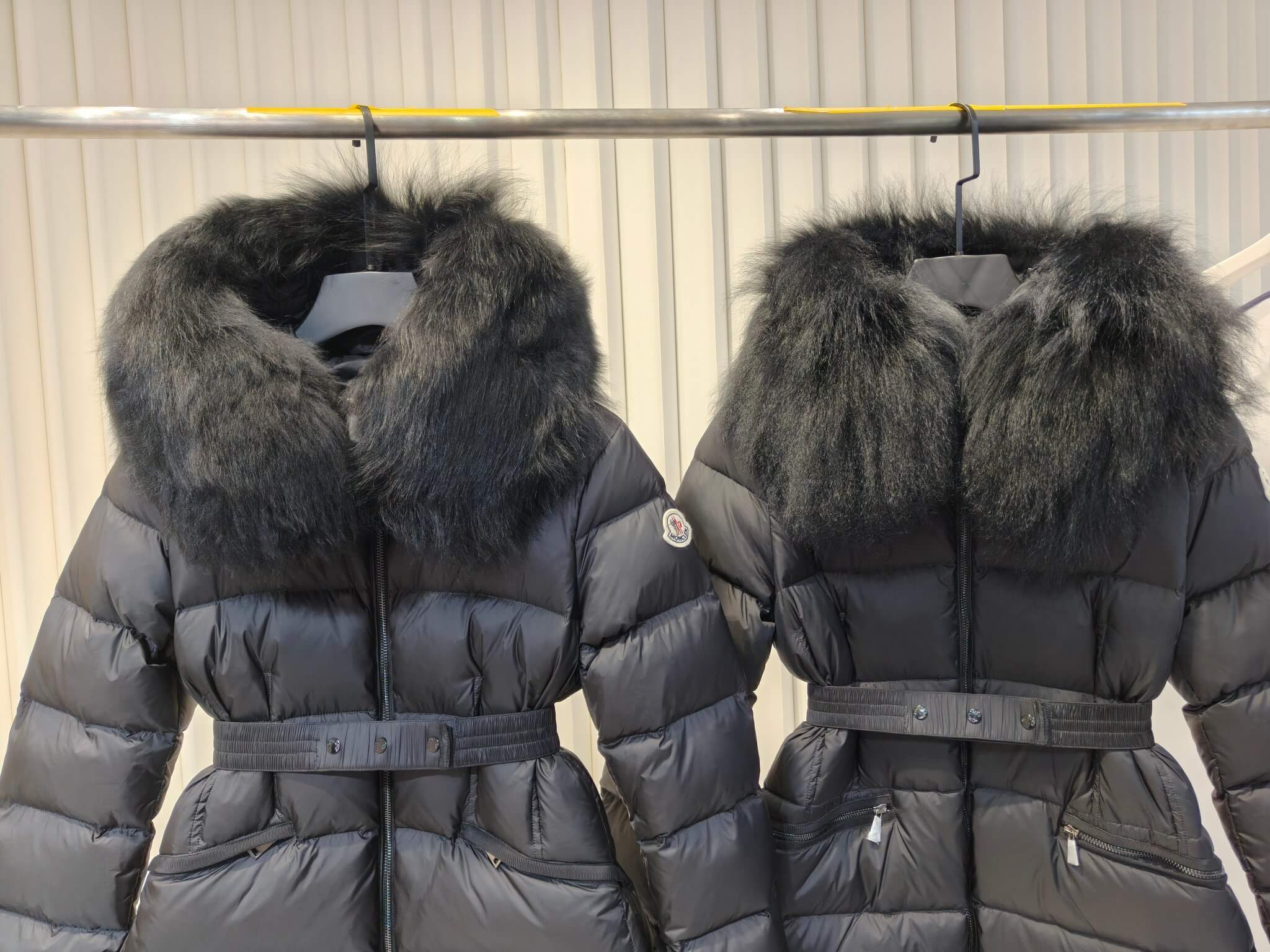 Moncler fur-trimmed hood women's long down jacket In Black - Image 10