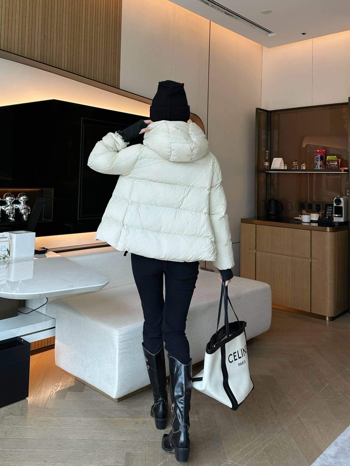 Moncler women's down jacket In Cream - Image 13