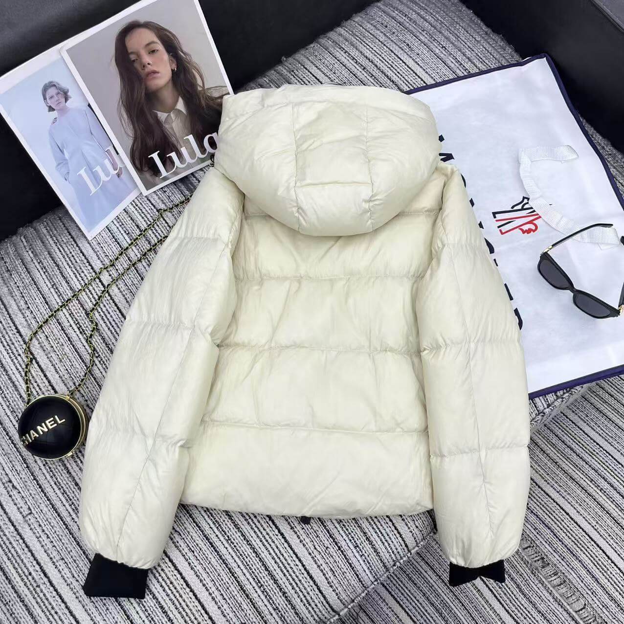 Moncler women's down jacket In Cream - Image 6