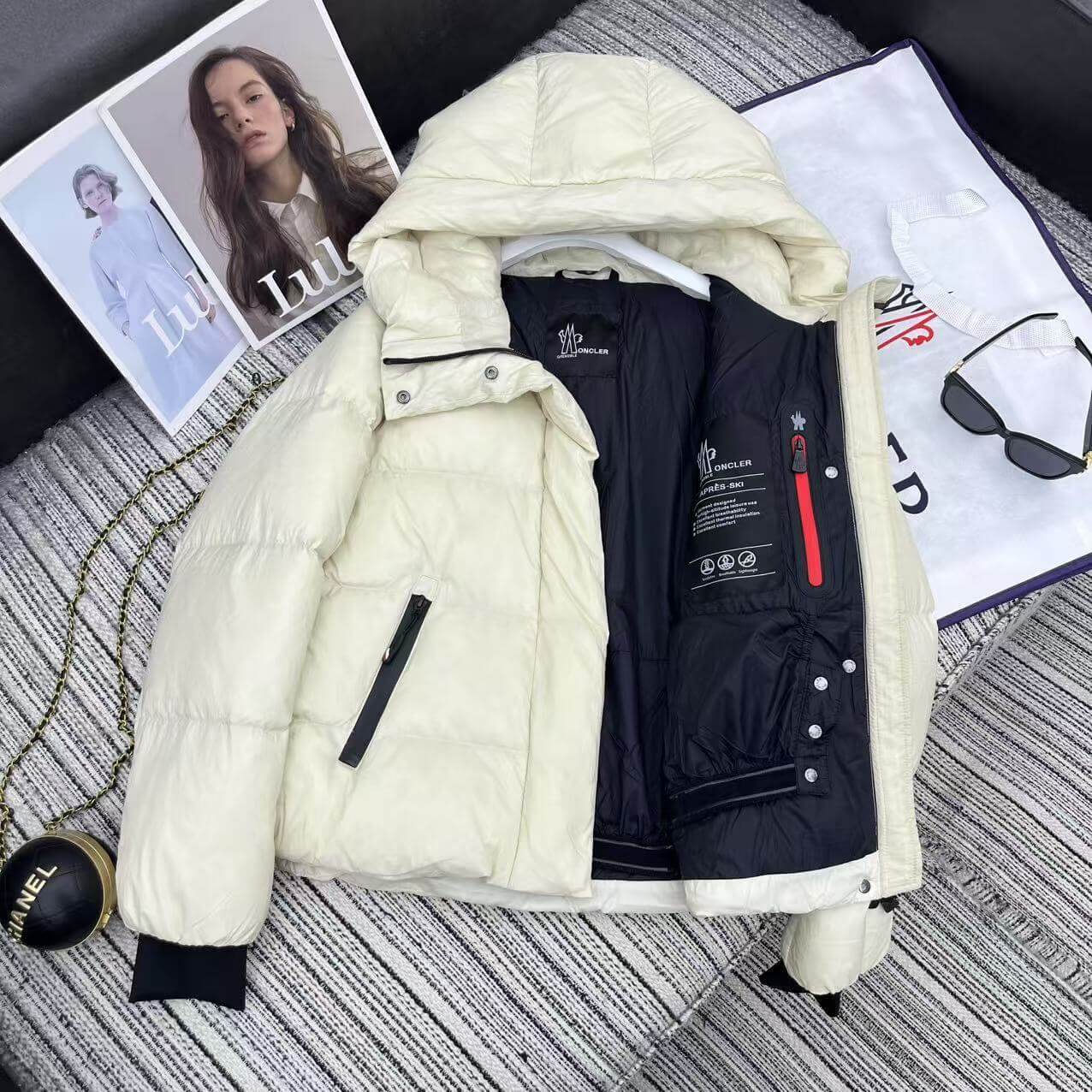 Moncler women's down jacket In Cream - Image 7