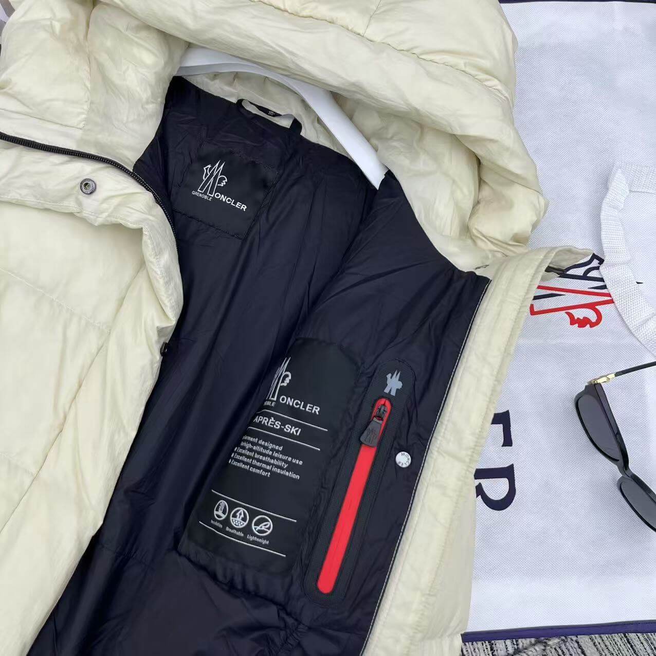 Moncler women's down jacket In Cream - Image 9