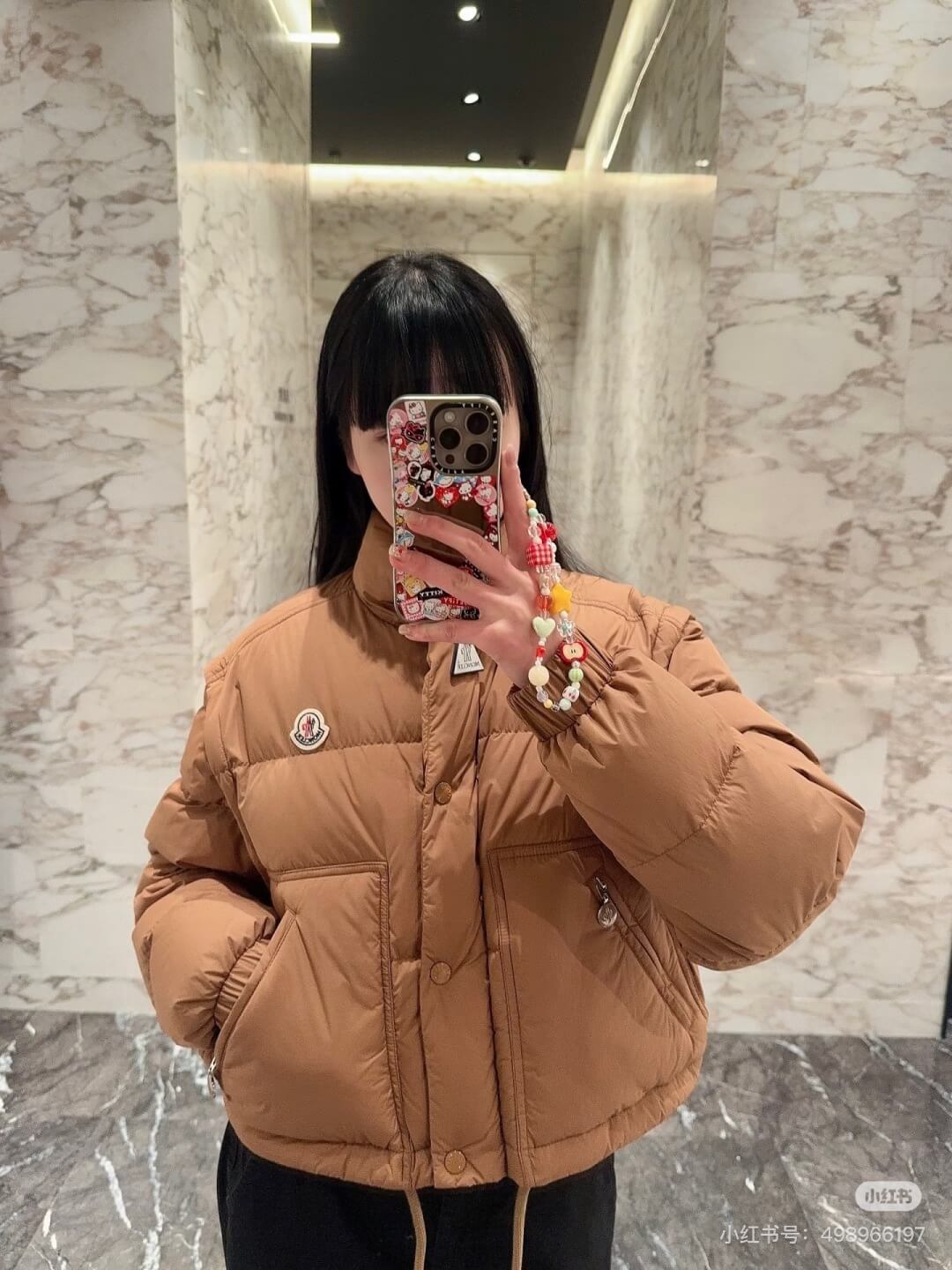 Moncler women's down jacket with detachable sleeves Brown - Image 9