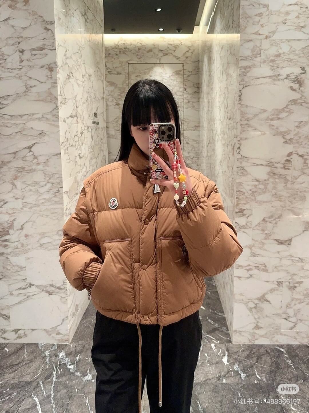 Moncler women's down jacket with detachable sleeves Brown - Image 10