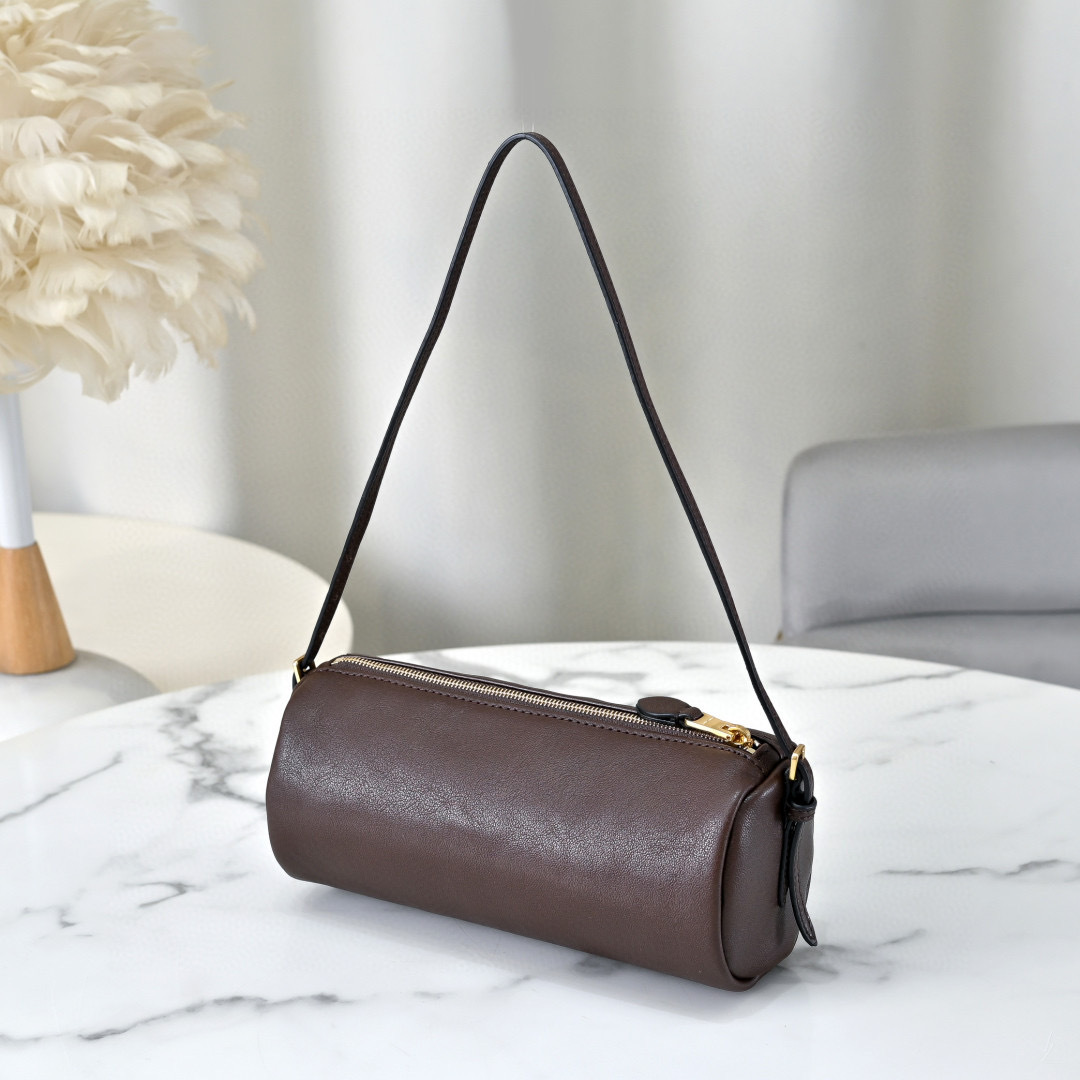 Miu Miu Brown Leather Cylinder Shoulder Bag