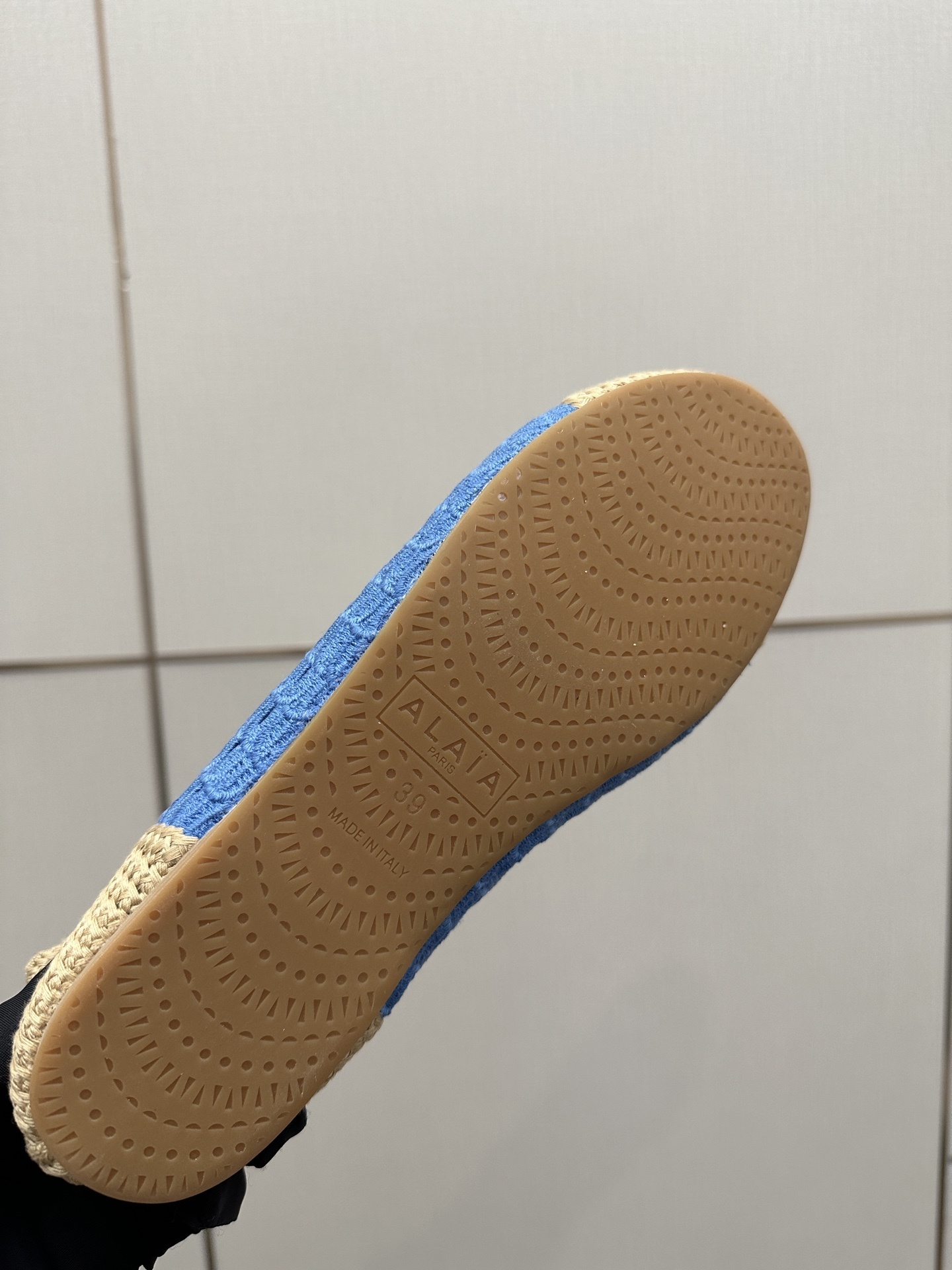 Alaïa Crochet Blue & Beige Ballet Flats - Image 2