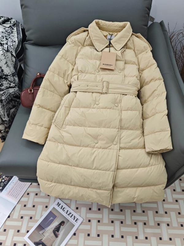 Burberry Beige Belted Puffer Down Coat