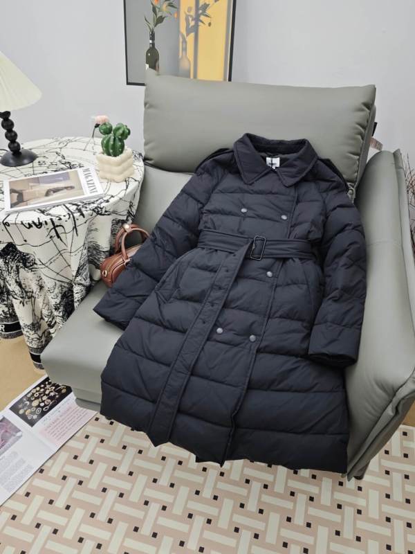 Burberry Belted Puffer womens down Jacket black