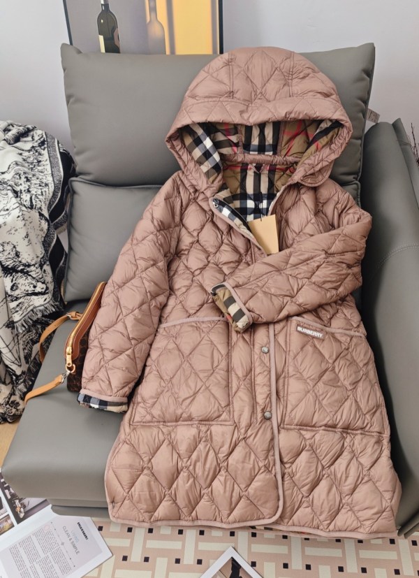 Burberry Quilted Long Jacket in Dark Beige