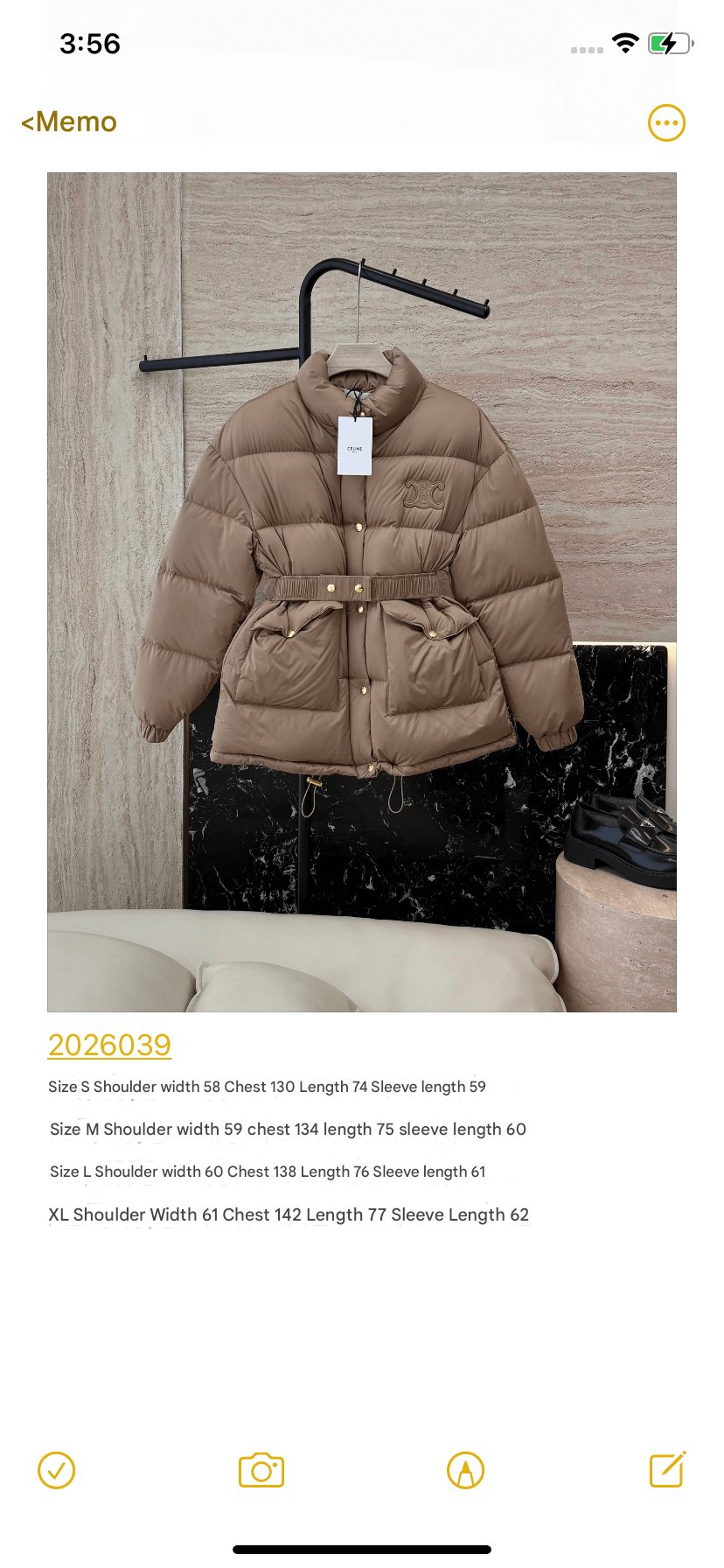 Celine Puffer Jacket with a belted waist in a light brown - Image 8