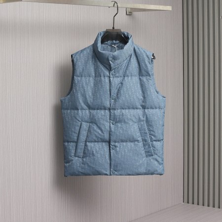 Dior Oblique Lightweight Puffer Vest- Blue