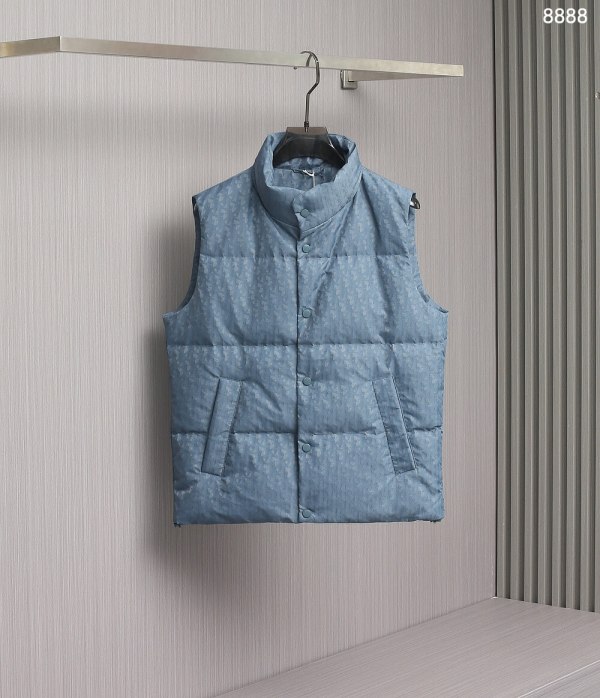 Dior Oblique Lightweight Puffer Vest- Blue