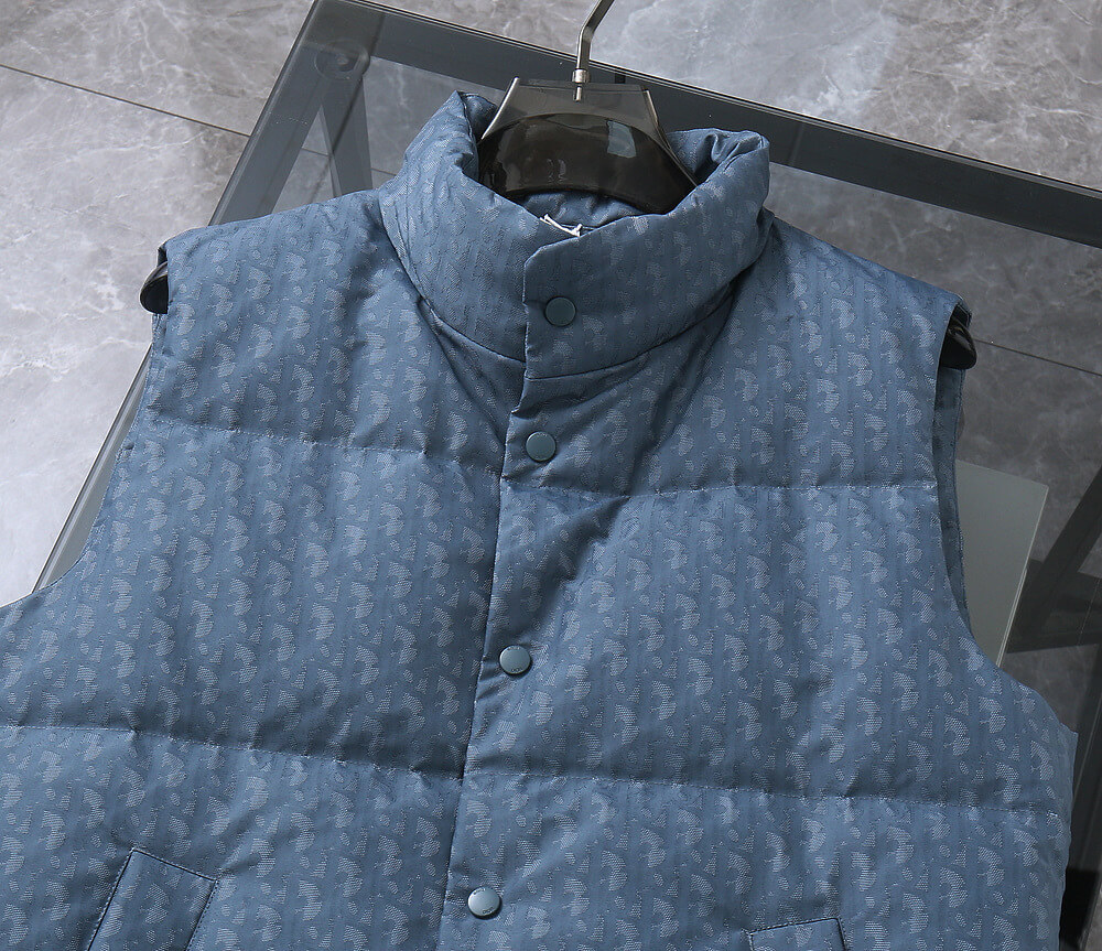 Dior Oblique Lightweight Puffer Vest- Blue - Image 7