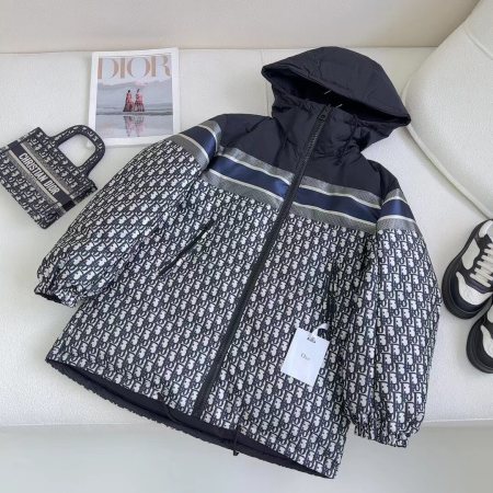 Dior Reversible Puffer women's Hooded down Jacket- Blue