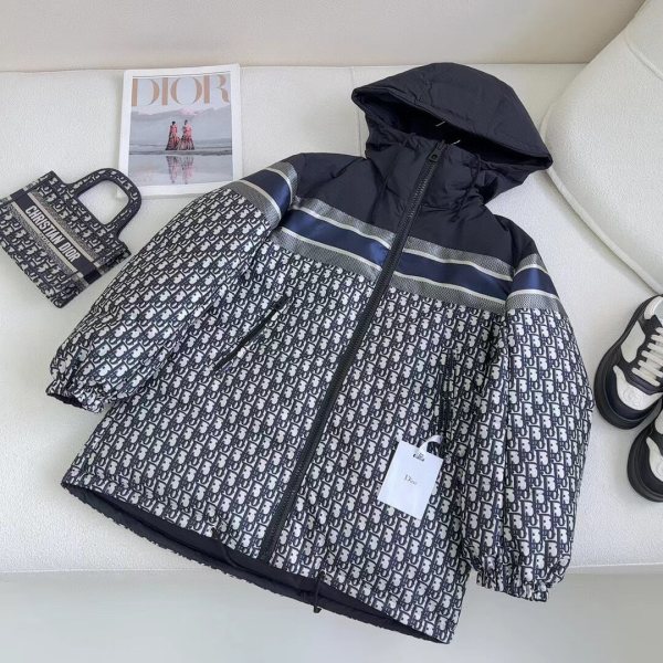 Dior Reversible Puffer women's Hooded down Jacket- Blue