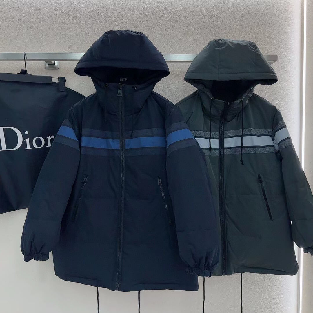Dior Reversible Puffer women's Hooded down Jacket- Blue - Image 13