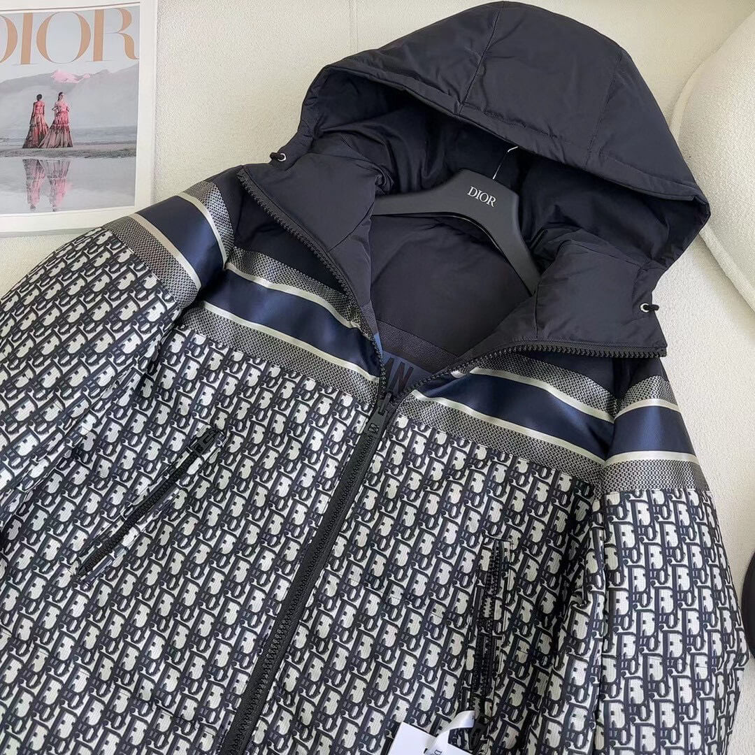Dior Reversible Puffer women's Hooded down Jacket- Blue - Image 3