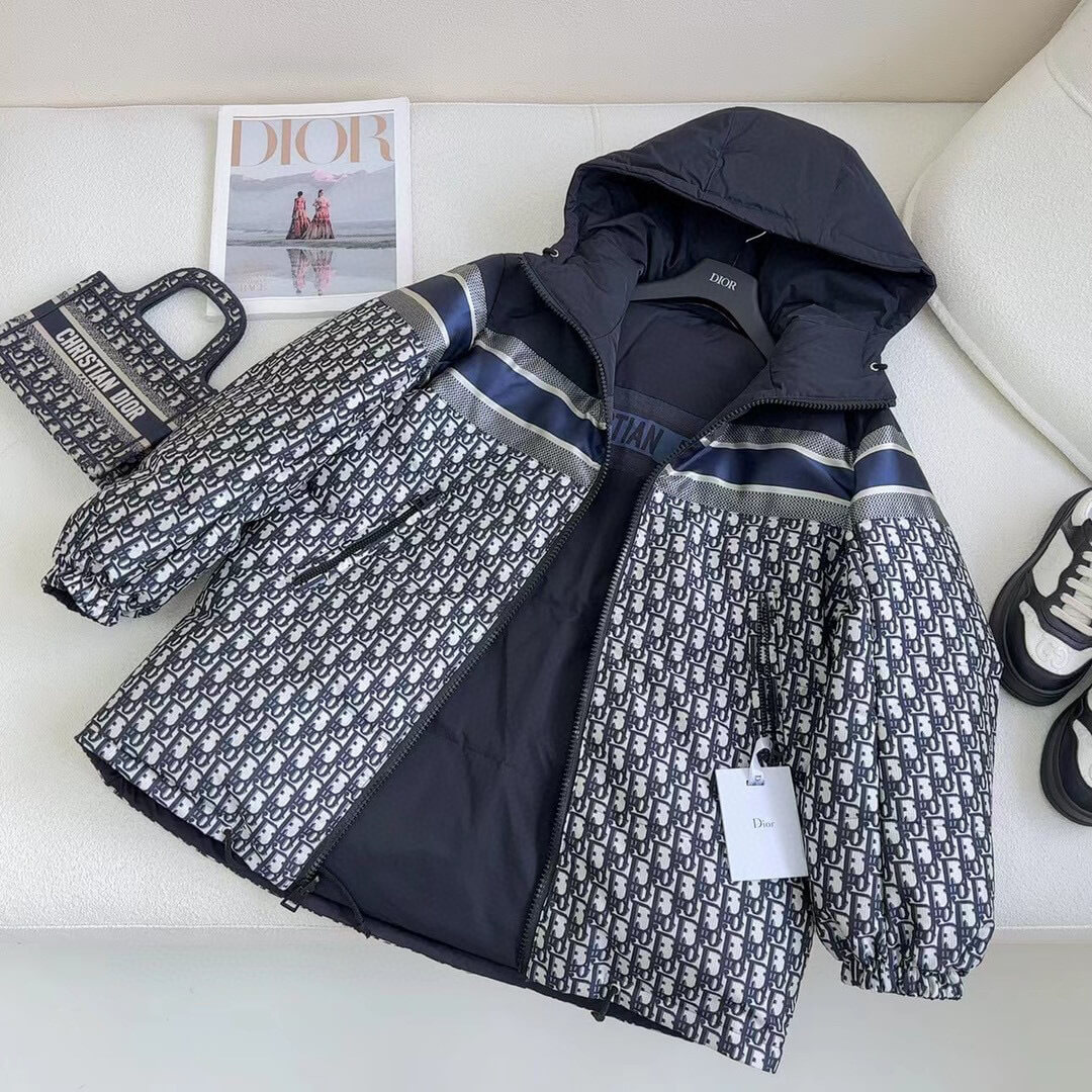 Dior Reversible Puffer women's Hooded down Jacket- Blue - Image 4