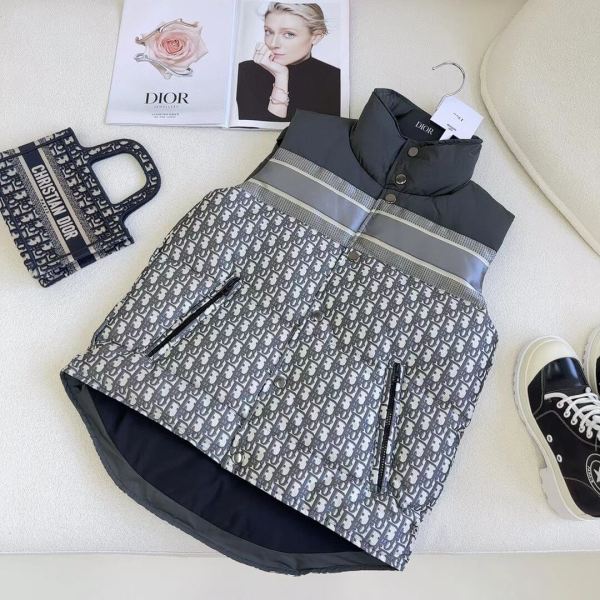 Dior Reversible Puffer women's down Vest- Black