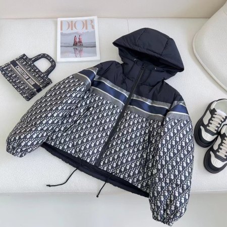 Dior Puffer women's short down Jacket- Blue