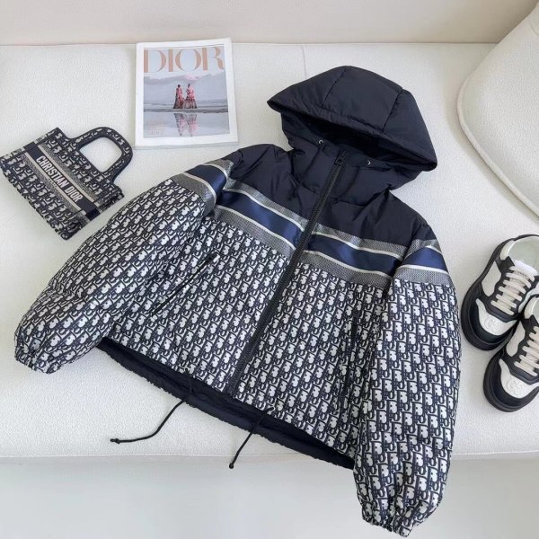 Dior Puffer women's short down Jacket- Blue