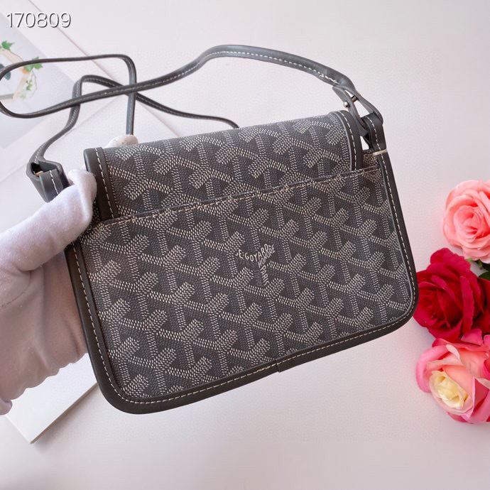 Goyard Plumet Grey Goyardine Canvas Crossbody Bag