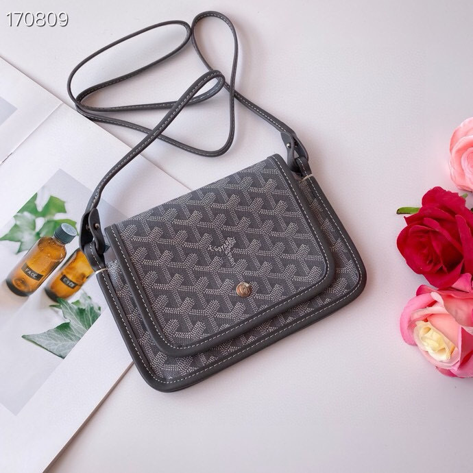 Goyard Plumet Grey Goyardine Canvas Crossbody Bag