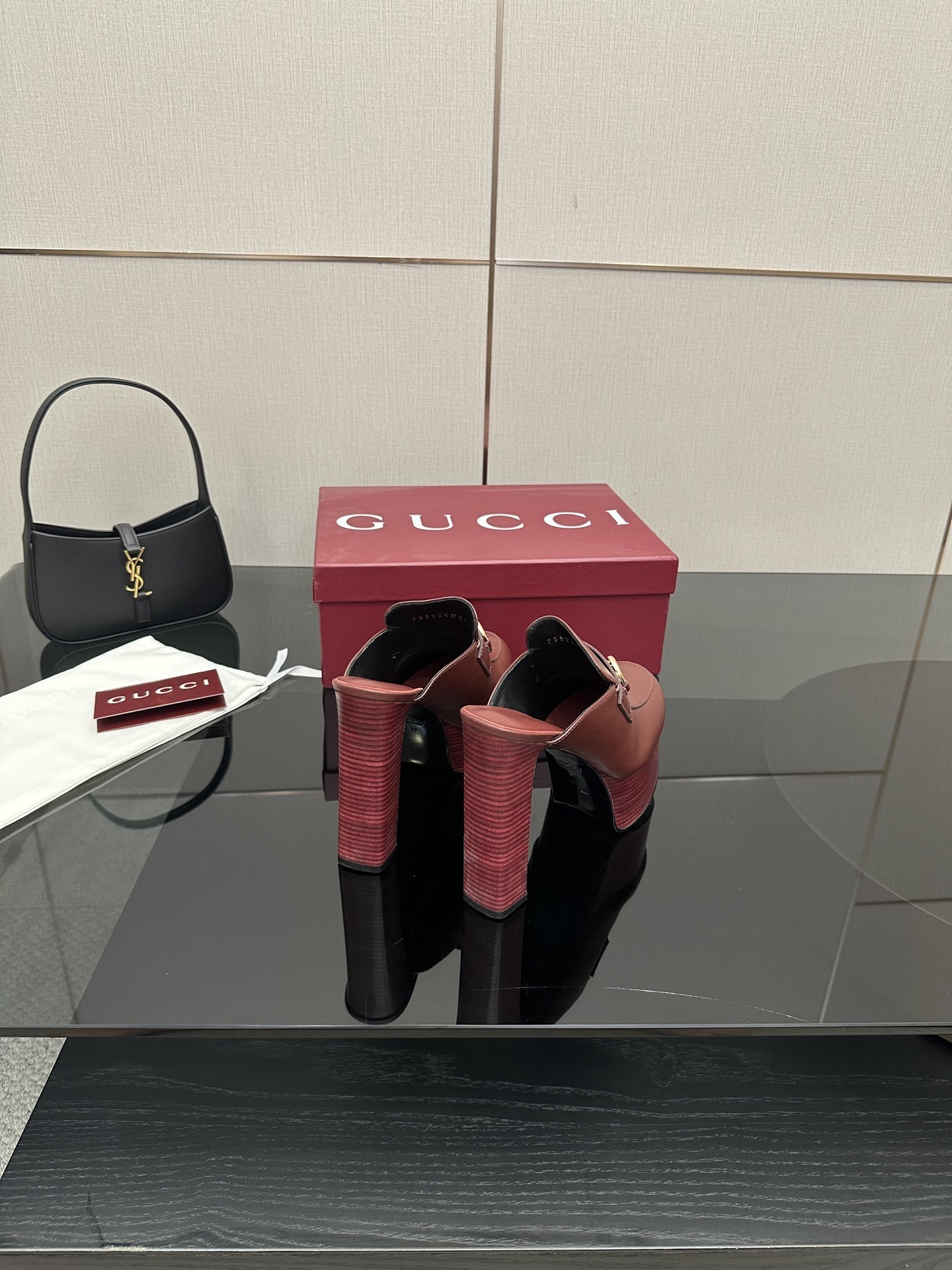 Gucci Red Platform Mule with Horsebit - Image 5
