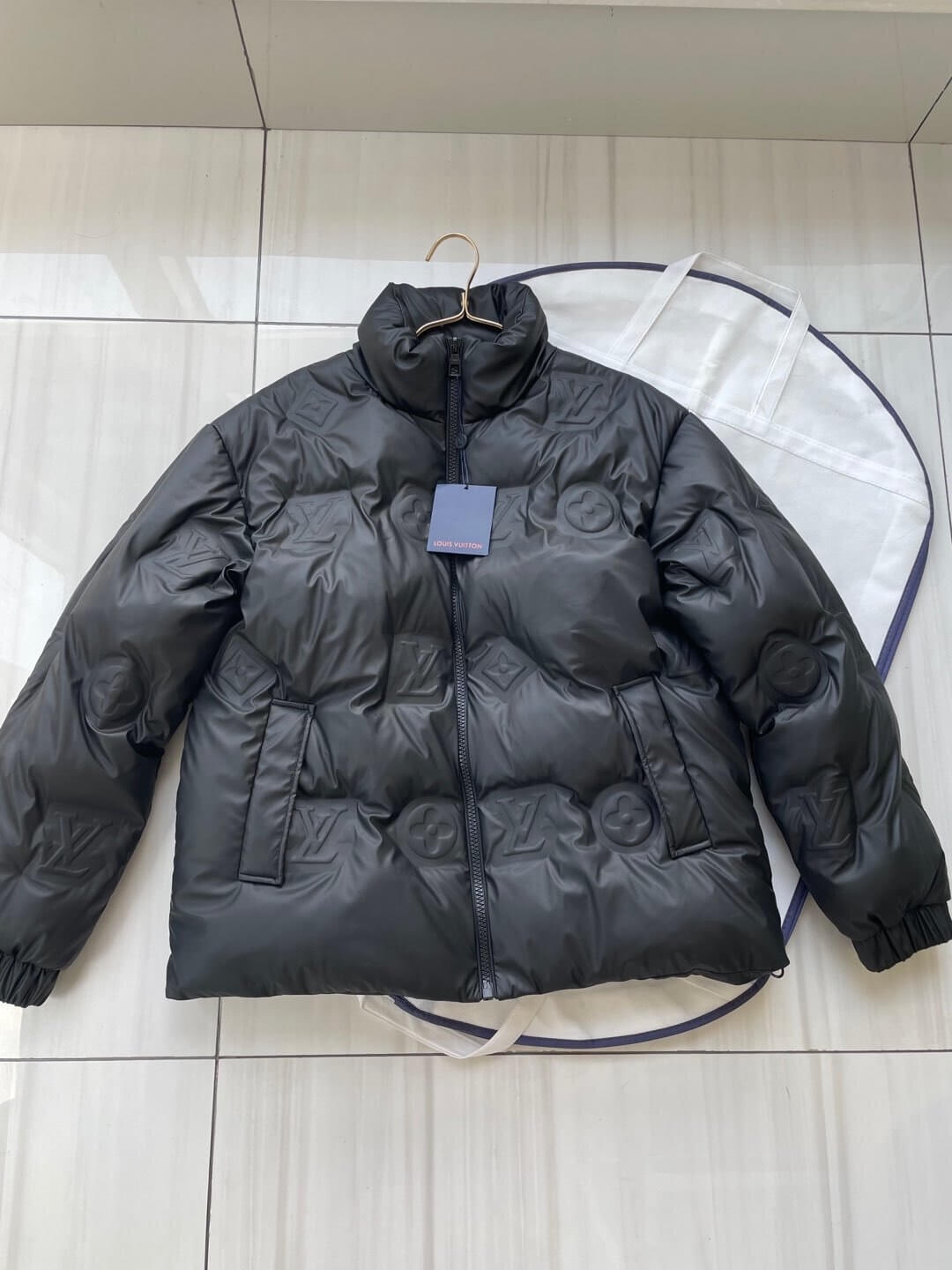 The Louis Vuitton Monogram 3D Embossed Down Jacket (Black Puffer) - Image 2
