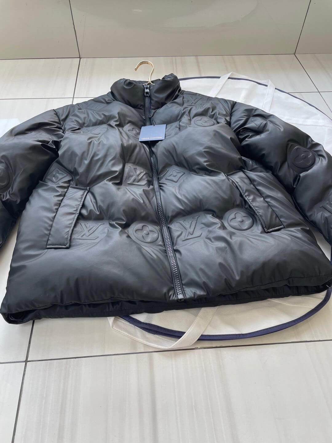 The Louis Vuitton Monogram 3D Embossed Down Jacket (Black Puffer) - Image 5