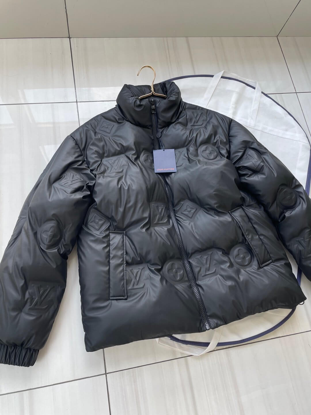 The Louis Vuitton Monogram 3D Embossed Down Jacket (Black Puffer) - Image 7