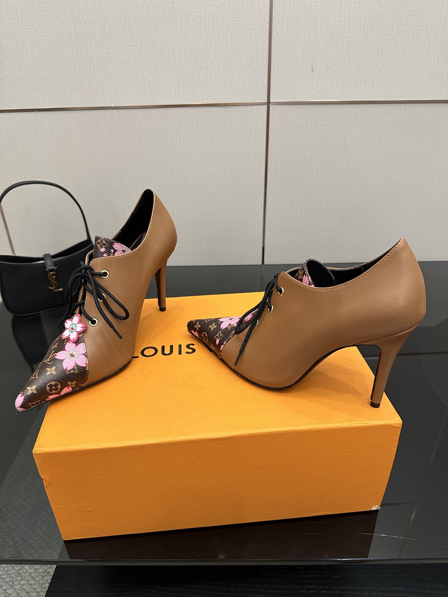 Louis Vuitton Night Bloom Brown Lace-Up Pumps - Image 4
