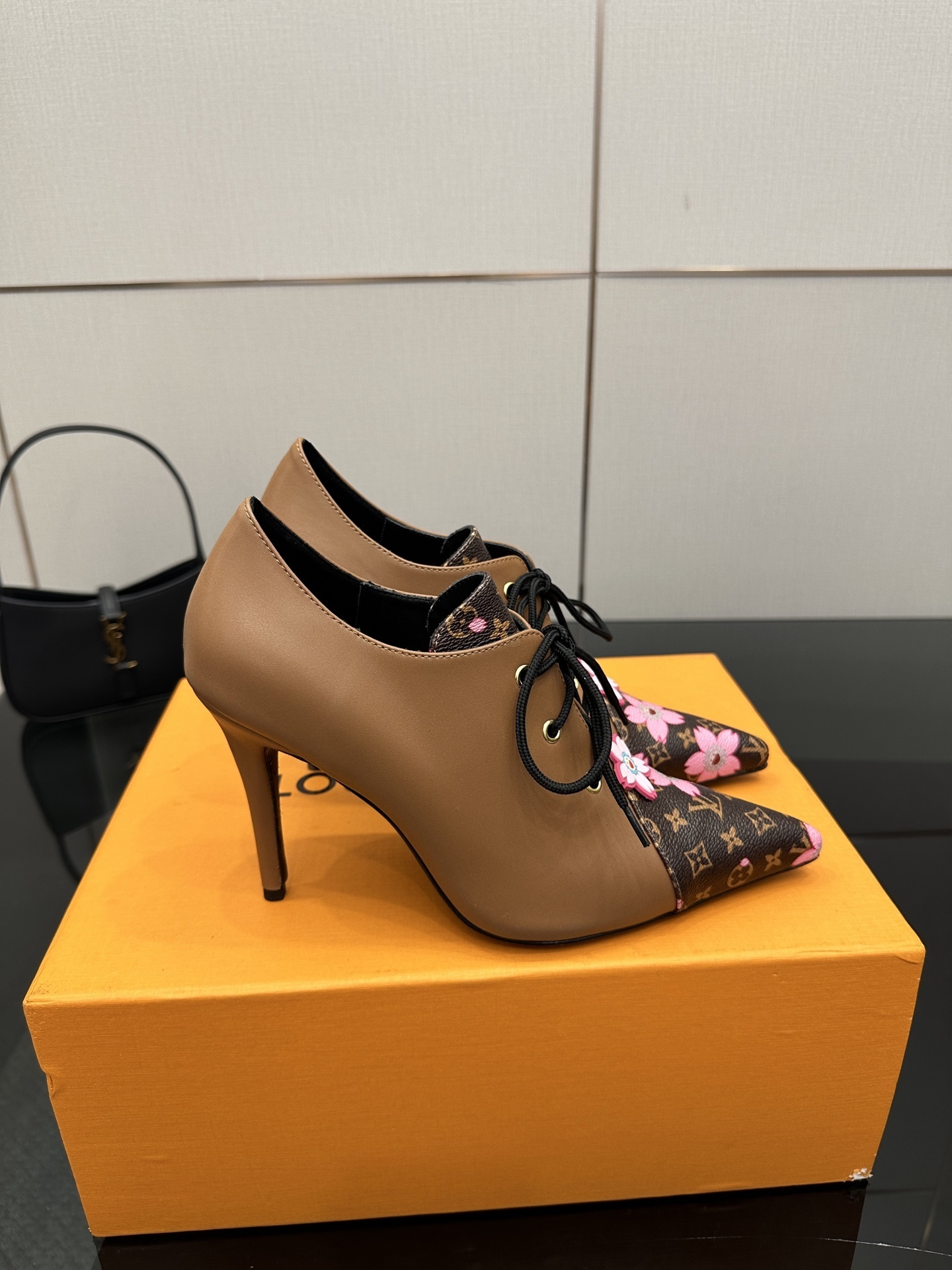 Louis Vuitton Night Bloom Brown Lace-Up Pumps - Image 6