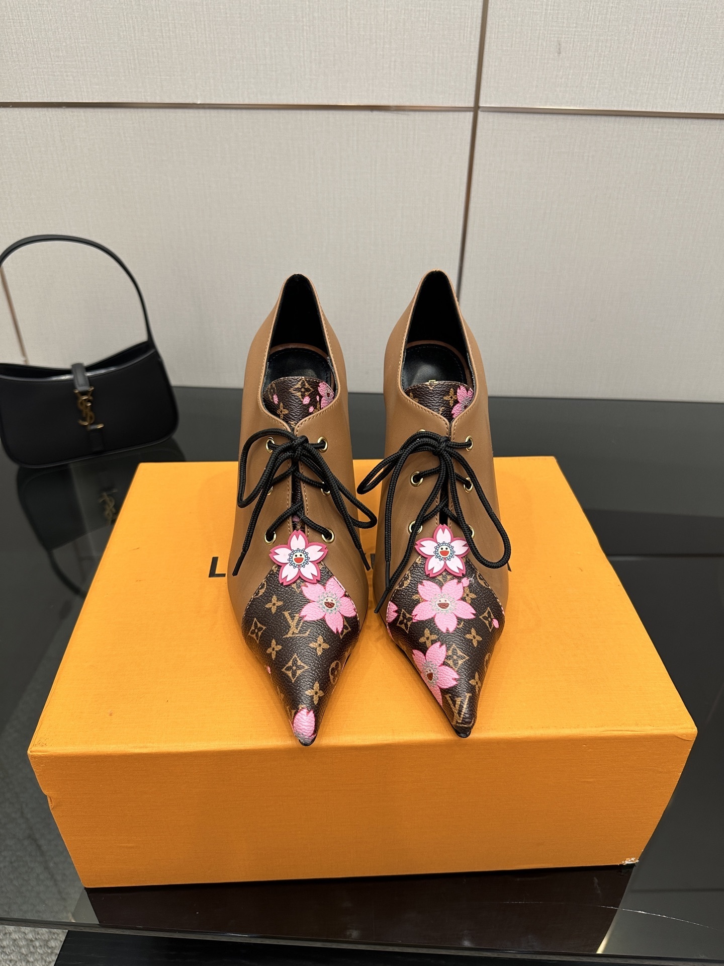 Louis Vuitton Night Bloom Brown Lace-Up Pumps - Image 9
