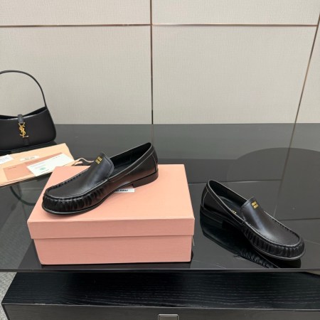 Miu Miu Black Leather Loafers